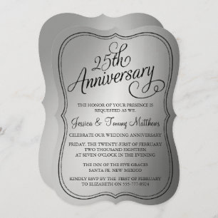 25th Silver Wedding Anniversary Invitations