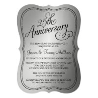 25th Silver Wedding Anniversary Invitations