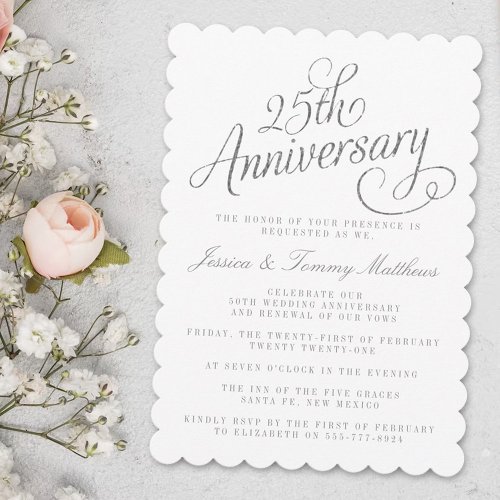 25th Silver Wedding Anniversary Invitations