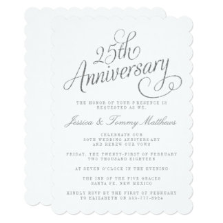 25th Silver Wedding Anniversary Invitations