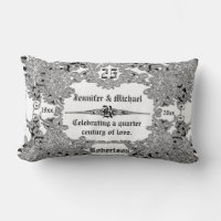 25th Silver Wedding Anniversary Lumbar Pillow