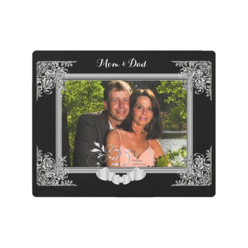 25th Silver Wedding Anniversary Metal Print