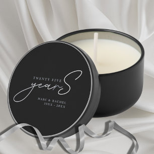 25th Silver Wedding Anniversary Mini Candle Favors