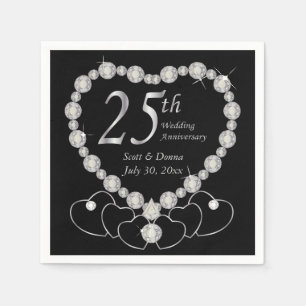 25th Silver Wedding Anniversary Napkins