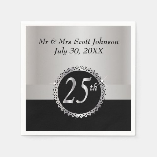 25th Silver Wedding Anniversary Napkins