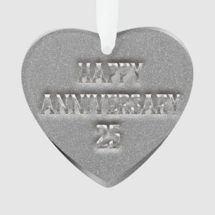 25th Silver Wedding Anniversary Ornament