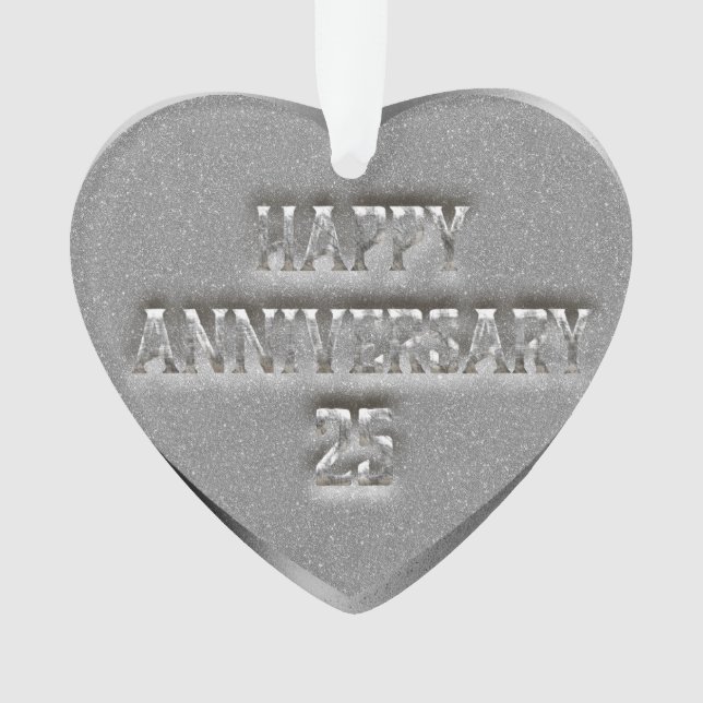 25th Silver Wedding Anniversary Ornament (Front)