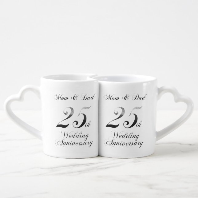 25th Silver Wedding Anniversary Parents Coffee Mug (Back Nesting)