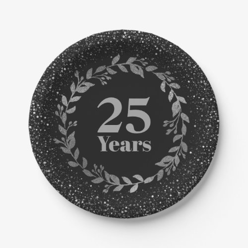 25th Silver Wedding Anniversary Party 25 Years Paper Plates