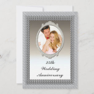 25th Silver Wedding Anniversary Party Invitation