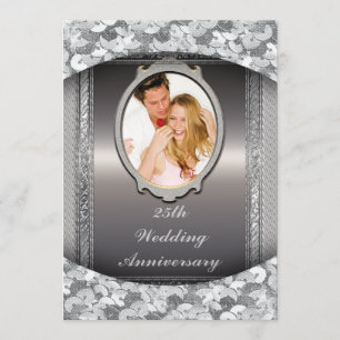 25th Silver Wedding Anniversary Party Invitation
