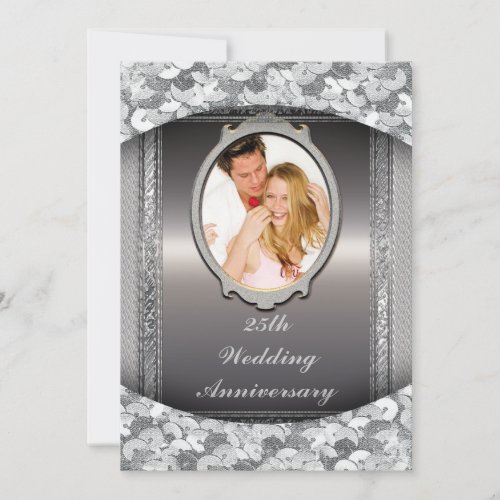 25th Silver Wedding Anniversary Party Invitation