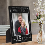 25th Silver Wedding Anniversary Photo Black Plaque<br><div class="desc">Silver wedding anniversary picture frame to personalize with photo, names and dates. Makes an unique personalized 25th anniversary gift for parents and family.</div>