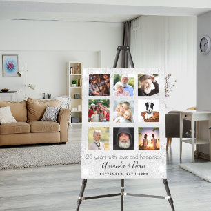25th silver wedding anniversary photo collage foam board
