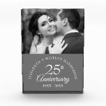 25th Silver Wedding Anniversary Photo Elegant<br><div class="desc">This chic 25th silver wedding anniversary keepsake can be personalised with the photo,  names and anniversary dates of the special couple. Designed by Thisisnotme©</div>