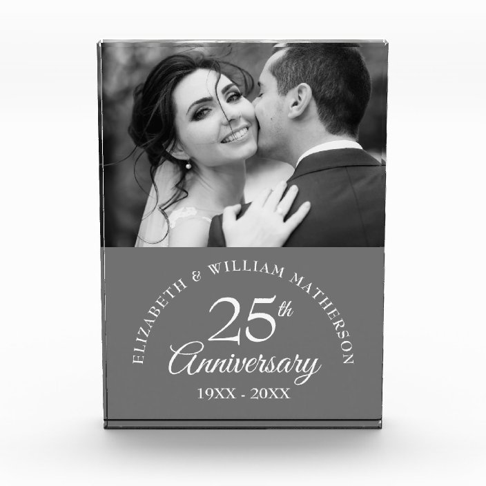 25th Silver Wedding Anniversary Photo Elegant