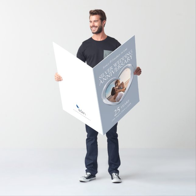 25th Silver wedding anniversary photo heart  Card (In Situ)