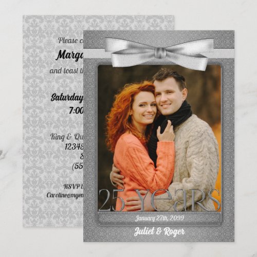 25th Silver Wedding Anniversary Photo Invitations