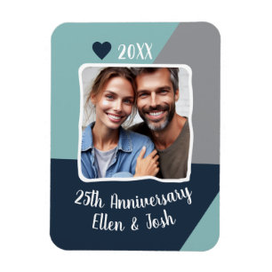 25th Silver Wedding Anniversary Photo Keepsake Magnet