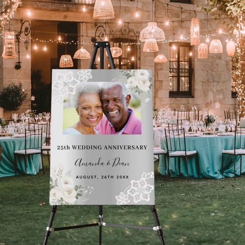 25th silver wedding anniversary photo welcome foam board