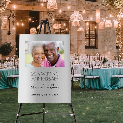 25th silver wedding anniversary photo welcome foam board