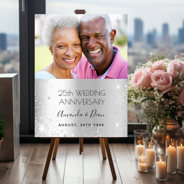 25th silver wedding anniversary photo welcome foam board (Creator Uploaded)