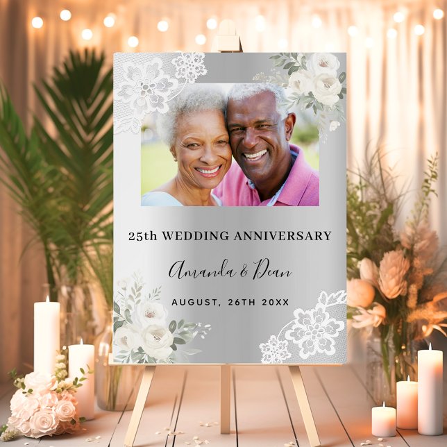 25th silver wedding anniversary photo welcome foam board (Creator Uploaded)
