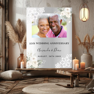 25th silver wedding anniversary photo welcome poster