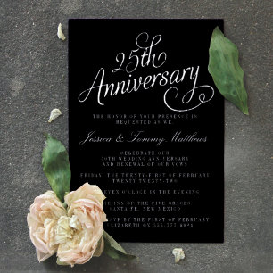25th Silver Wedding Anniversary Real Foil Invitation