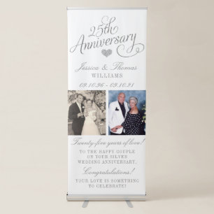 25th Silver Wedding Anniversary Retractable Banner