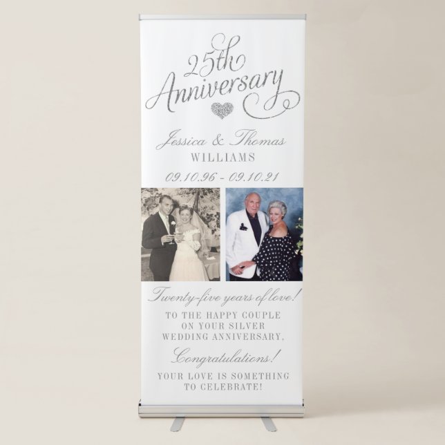 25th Silver Wedding Anniversary Retractable Banner (Front)