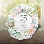 25th Silver Wedding Anniversary Roses Garland  Photo Block<br><div class="desc">Featuring a delicate watercolour floral garland,  this chic botanical 25th wedding anniversary keepsake can be personalised with your special anniversary information in an elegant text. Designed by Thisisnotme©</div>