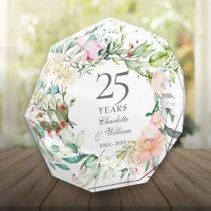 25th Silver Wedding Anniversary Roses Garland  Photo Block