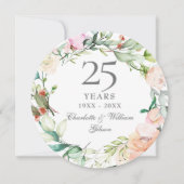 25th Silver Wedding Anniversary Roses Watercolor Invitation (Front)