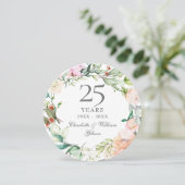 25th Silver Wedding Anniversary Roses Watercolor Invitation (Standing Front)