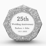 25th Silver Wedding Anniversary Sparkle Glam  Acrylic Award<br><div class="desc">25th Wedding Anniversary silver acrylic award. Personalize it with your date,  anniversary,  and names.</div>