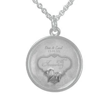 25th Silver Wedding Anniversary Sterling Silver Necklace by SpiceTree_Weddings at Zazzle