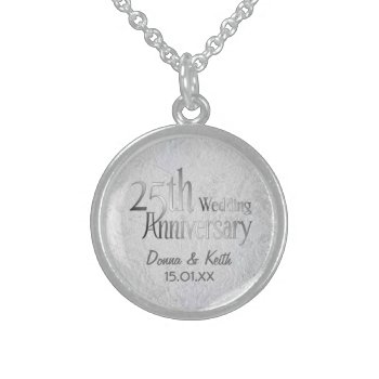 25th Silver Wedding Anniversary Sterling Silver Necklace by SpiceTree_Weddings at Zazzle