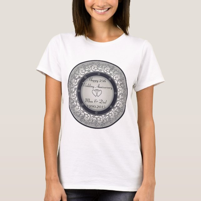 25th Silver Wedding Anniversary T-Shirt (Front)