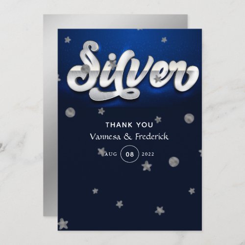 25th Silver Wedding Anniversary Thank You Card