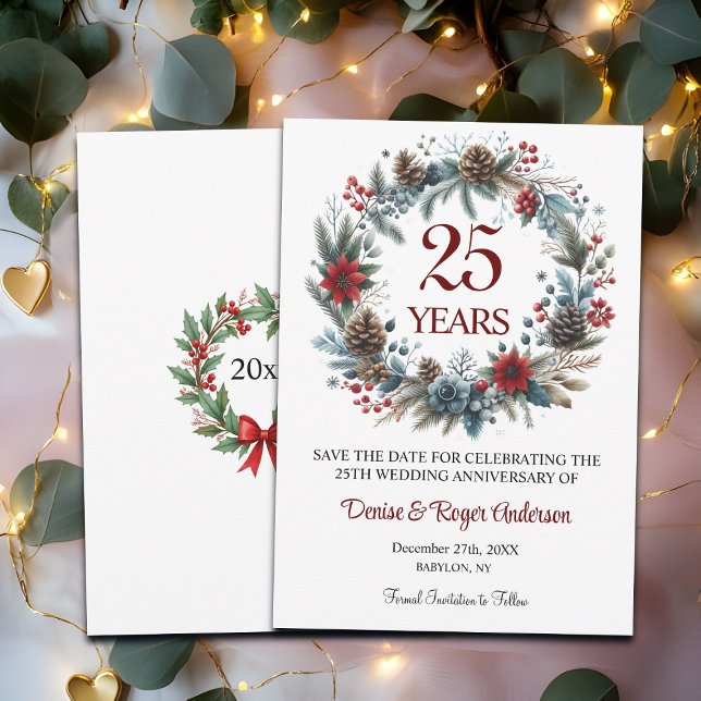 25th Silver Wedding Anniversary Winter Save The Date (Creator Uploaded)