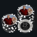 25th Silver Wedding Anniversary with Photo Poker Chips<br><div class="desc">Poker Chips. 25th Silver Wedding Anniversary Design. Add your photo. ✔NOTE: ONLY CHANGE THE TEMPLATE AREAS NEEDED! 😀 If needed, you can remove the text and start fresh adding whatever text and font you like. 📌If you need further customization, please click the "Click to Customize further" or "Customize or Edit...</div>