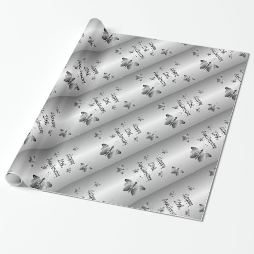 25th Silver Wedding Anniversary Wrapping Paper