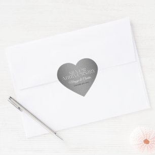 25th Silver Wedding Annivsersary Heart Sticker
