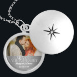 25th Silver Wedding Annivsersary Photo Silver Plated Necklace<br><div class="desc">Upload a photo of the anniversary couple or a photo of their wedding day and personalize with the couple's names and anniversary in this 25th Silver Wedding Anniversary necklace. A lovely gift for the sterling wife from her husband or her kids. Available in a variety of styles.</div>