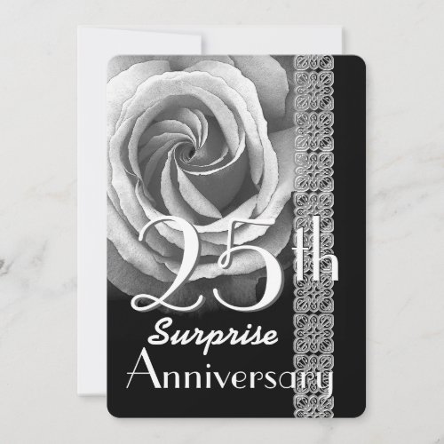 25th SURPRISE Anniversary Invitation Rose V01B