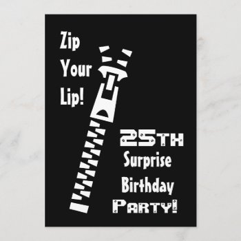 25th Surprise Birthday Party Invitation Template by JaclinArt at Zazzle