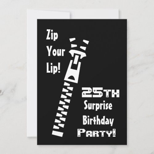 25th SURPRISE Birthday Party Invitation Template