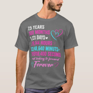 25th Wedding Anniversary 25 Years Marriage Couple  T-Shirt