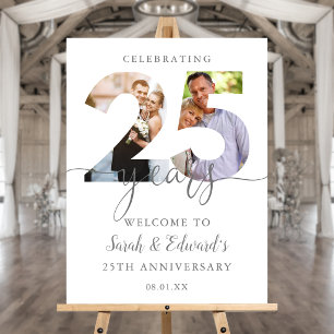 25th Wedding Anniversary 2 Photo Welcome Sign